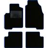 QUEMAR Tappetini Auto compatibili con Panda III dal 2012 e Hybrid/Kit Tappeti Moquette e Gomma su Misura (Set 2 Anteriori + 2 Posteriori)/ Ricami e Colori Personalizzati (Bordo Blu, 0 Ricami)