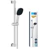 GROHE Vitalio Comfort 110 Set Saliscendi Doccia (3 getti Rain Jet Massage, asta 600 mm, flessibile 1,75 m, SpeedClean anticalcare), Cromo, 26096001