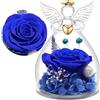Yamonic Regalo Festa della Mamma, Rosa Stabilizzata Vera Regalo Donna,Rosa Eterna in Angel Cupola Regali Mamma,Figurine di Angeli Regali Nonna Donna Compleanno Angelo Custode Festa della Mamma