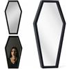 MIJOMA Specchio da parete gotico a forma di bara, decorazione di Halloween, nero opaco, 38 x 18 x 1,2 cm, cornice in legno, ideale per bagno e camera da letto