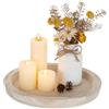Romadedi Piatti da portata rotondi in legno, vassoio decorativo in legno, per candele a colonna, tavolo da pranzo, tavolino da caffè, centrotavola, accessori da cucina, decorazione per la casa e il