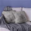 YDFYX Federa Cuscino,in Lana Artificiale Fodera per Cuscino, Super Soft Fodera per Cuscino in Pelle Deluxe Home Decor Decorativo Camera da Letto Federa Divano (2Pcs Grigio, 45X45 cm)