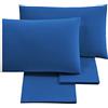 Puraluna CUORE - Completo Letto Matrimoniale 160x200 | set di lenzuola | MADE IN ITALY | sotto con angoli H30 (Blu Royal, Matrimoniale Lungo)