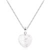 COAI Collana da Donna in Argento Sterling 925 con Ciondolo Cuore di Howlite Naturale, Collana Cuore Donna