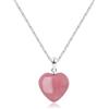 COAI Collana da Donna in Argento Sterling 925 con Ciondolo Cuore di Rodonite Naturale, Collana Cuore da Donna in Pietre Dure