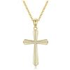 GAVU Collana Croce Donna Argento Sterling 925 Placcato Oro 14K con Zirconia Cubica, Catenina con Ciondolo Croce Punto Luce, Collana Regalo Donna Cresima
