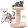 HIQE-FL Tiragraffi, Albero Per Gatti In Corda Di Sisal Naturale, Colonna Con Giocattoli, Adatto Per Gatti Di Piccola E Media Taglia