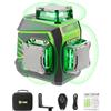 LasGoo Livella Laser Autolivellante 3x360°, Laser 3D a Linea Trasversale Verde per Costruzioni e Appendere Quadri, Batteria Ricaricabile, Telecomando, Supporto Rotante Magnetico Incluso - LG-3Dx