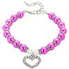 Raopuzi Gatto Collare per Cani con Perle e Diamanti Collare per Cani con Catena per Cani Collare per Cani Regolabile Collare per Cani con Diamanti Flash (Hot Pink, S)