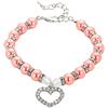 Raopuzi Gatto Collare per Cani con Perle e Diamanti Collare per Cani con Catena per Cani Collare per Cani Regolabile Collare per Cani con Diamanti Flash (Pink, S)