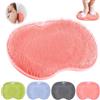 SOETDERT Tappetino per Piedi Scrubber, Tappeto Plantare Doccia in Silicone, Doccia Tappetino Poggiapiedi con Antiscivolo Ventosa, Massaggiatore Plantare, Spazzola Schiena Doccia per Pulizia Cura (Rosa)