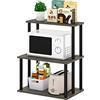 Furinno Turn-N-Tube Scaffale da Cucina a 3 Livelli Senza Attrezzi, Legno ingegnerizzato, Rovere Francese Grigio/Nero