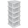 BranQ Home essential BranQ - Home essential Mensola Universale Multifunzione in bambù Design Senza BPA, 5 cestini, Crema