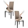 t m c s Tommychairs - Set 2 sedie imbottite con cuffia sfoderabile modello Jazz per cucina, struttura in faggio anilina nera, seduta e schienale imbottiti e rivestiti con cuffia in tessuto marmotta