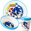 set pappa 3 pezzi sonic piatto fondo piano bicchiere per microonde