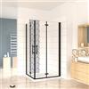 GENERIC 190cm Box Doccia Angolare Doppia Porta Battente Pieghevole 100x80cm in Vetro Temperato Trasparente 5 mm Anticalcare Telaio Nero Opaco