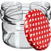 KADAX Piccoli vasetti per conserve da 250 ml, con coperchio, ermetici da regalare, mini barattoli per miele e spezie (20 pezzi, cuore)