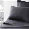 TODAY Essential - Set di 2 federe 50 x 70 cm, 100% cotone, tinta unita, colore: carbone