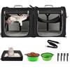 wakytu Trasportino portatile 2 in 1 per cani di taglia media e grande gatto 2 gatti, set da viaggio doppio con borsa per il trasporto/amace/tappetini/picchetti per tenda/2 ciotole da campeggio