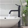 ARCORA Rubinetto Lavabo Alto, Miscelatore Monocomando Alto, Girevole 360°, Cartuccia Ceramica, Ottone Massiccio Acciaio Inox, Regolazione Fluida della Temperatura, per Lavabo da Bagno, Nero