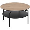 AC Design Furniture Gregor tavolino da caffè, nero, L: 80 x P: 80 x H: 45 cm, rovere/nero, MDF/metallo, 1 pz.