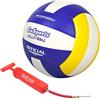 GoSports Pallone da pallavolo da Competizione Indoor, in Pelle Sintetica, con Pompa per palloni, Dimensioni e Peso Regolabili