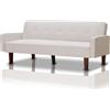 Shally Dogan Divano Letto Clik Clak a 3 Posti con Schienale Reclinabile Convertibile Bianco