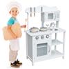 BAKAJI Cucina in legno Giocattolo Bambini con Pentole e Accessori Gioco Bianco 60x30x85