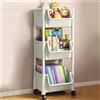 Shally Dogan Carrello Multiuso Ruote Scaffale Portaoggetti Libreria Salvaspazio Grigio Chiaro