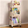 Shally Dogan Carrello Multiuso con Ruote Scaffale Portaoggetti Libreria Salvaspazio Beige