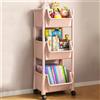 Shally Dogan Carrello Multiuso con Ruote Scaffale Portaoggetti Libreria Salvaspazio Rosa