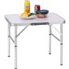 BAKAJI Tavolo Campeggio Picnic Alluminio 60x45x50 Pieghevole Valigetta Piano Formica