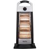 BAKAJI Stufa Alogena Oscillante 3 Elementi Riscaldanti 1200W Potenza Regolabile 63cm