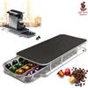 BAKAJI Contenitore Cassetto Porta Cialde Capsule Caffe' Metallo Estraibile Lungo Silver