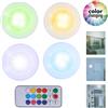 Bakaji Set 4 Faretti LED Wireless Adesivi Luce Faretto Cambio Colore con Telecomando