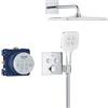 GROHE Precision SmartControl Sistema Doccia da Incasso, Termostato 3 Vie, Soffione Vitalio Rain Mono 310, Manopola Vitalio Joy Cube Stick, Finitura Squadrata, Cromo, 34876000