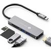 NOVOO 5 in 1 Hub USB C Adattatore Tipo C con HDMI 4K, 2 x USB 3.0, Lettore di Schede SD / Micro SD per Nuovo MacBook Pro, MacBook Air, Dell XPS, Surface Pro. Grigio siderale