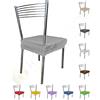 Home Tresor - Cuscino Sedia Con Fascia Elastica Sfoderabile e Lavabile, Fodera Copriseduta Imbottita senza Schienale Made in Italy in Set (Grigio Chiaro, 4)