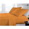 BANZAII TEXTILE INNOVATOR ONLINE Banzaii Completo Lenzuola Matrimoniale Maxi 100% Puro Cotone Alta qualità Made in Italy (per materassi 180 cm, altezza fino a 30 cm) Arancio Chiaro