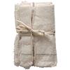 Creative Co-op 18 Square Cotton Woven Napkins with Stitch Accent & Fringe (Set of 4) Tovaglioli, Bianco
