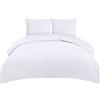 Utopia Bedding Copripiumino 155x220 - Microfibra Copripiumino 155x220cm + Federe 80x80cm - Bianco