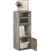 Furinno Luder Libreria a 3 Ripiani con Armadio a 1 Anta, Legno ingegnerizzato, Quercia Francese, 3-Tier