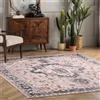 nuLOOM Sasha - Tappeto ultra sottile con medaglione, lavabile in lavatrice, 6 x 90 cm, colore: rosa