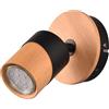 Trio Leuchten Trio Lampada da soffitto Aruni 801170132, metallo nero opaco, legno naturale, escl. 1x GU10