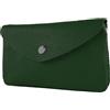 modamoda de P11 Portafoglio da donna in pelle 16x10 cm, fatto a mano in Italia, Nero/verde, M