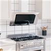 Chusui Cappa a Parete 90 cm in Acciaio Inox e Vetro Temperato Argento,Cappa,Cappa a Parete,Cappa Aspirante,Cappa Cucina