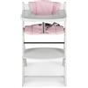Innovaciones Ms Seggiolone in Legno Evolutivo FULL Bianco con Cuscino Stelle Rosa