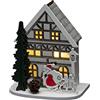 Konstsmide Luci natalizie a LED, in legno, a batteria o USB, colore: bianco
