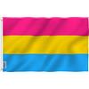 ANLEY Fly Breeze 3x5 Piedi Bandiera Orgoglio Pansessuale - Colore Vivido e Resistente Ai Raggi UV - Testata In Tela E Doppie Cuciture - Bandiera Pansessuale LGBT Poliestere Anelli Ottone 3 X 5 Piedi