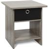 Furinno Bin Drawer Tabelle Finali, Legno, French Oak Grey/Black